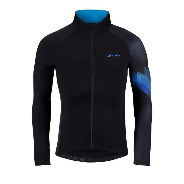 Force Ποδηλατικό Μακρυμάνικο Jacket Ridge Μαύρο / Μπλε Μπλούζες